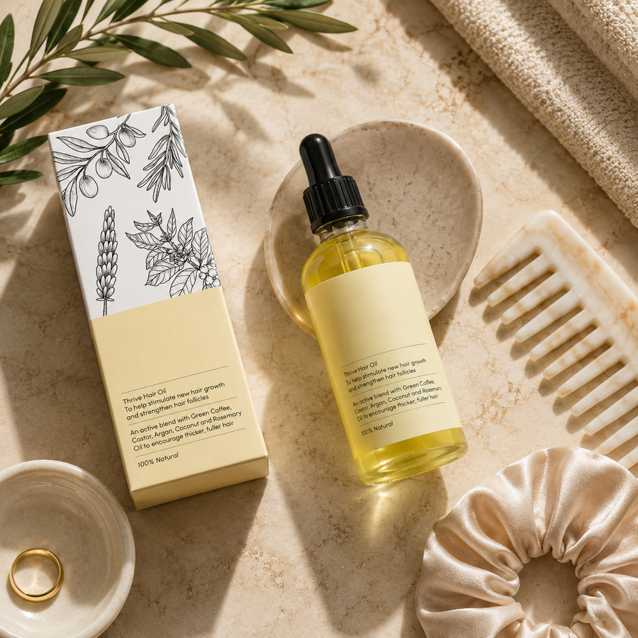 Thrive Scalp Renewal Oil – botanical rosemary, biotin and caffeine scalp oil by Nova London