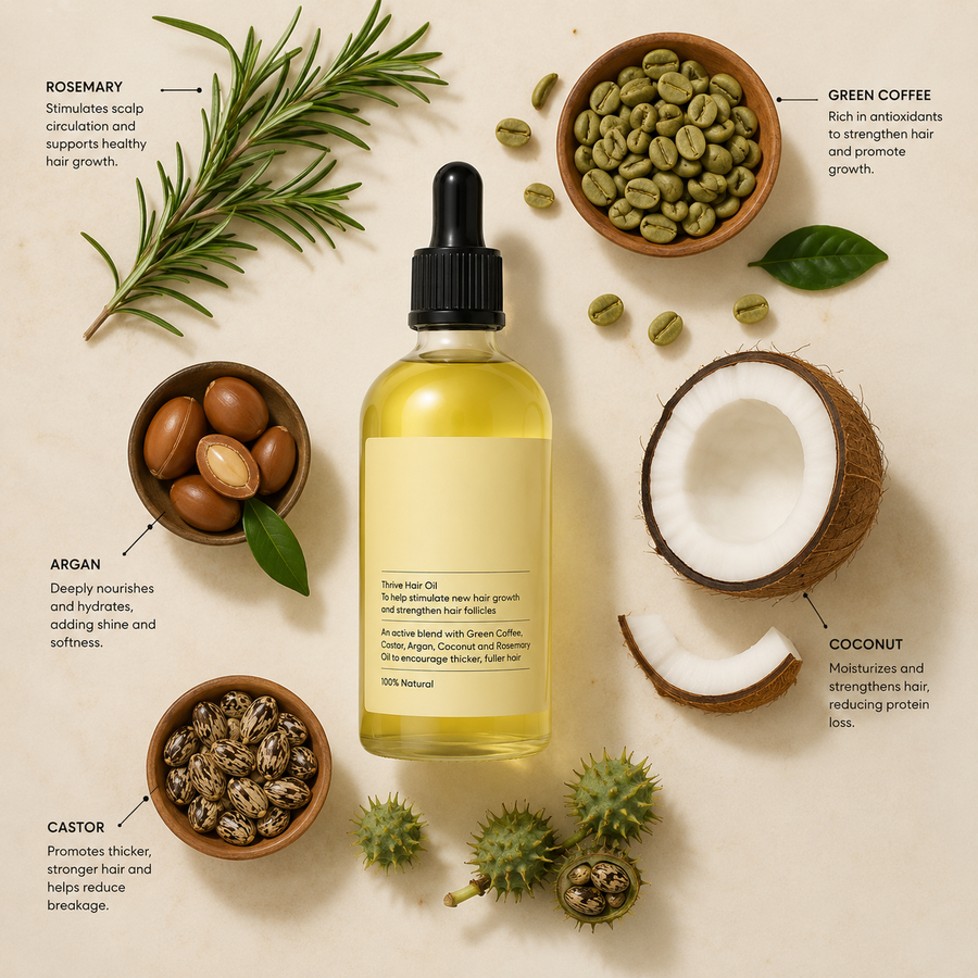 Thrive Scalp Renewal Oil – botanical rosemary, biotin and caffeine scalp oil by Nova London